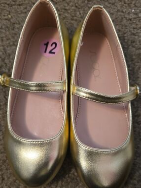 Gold Mary Jane Kids Shoes - Size 12